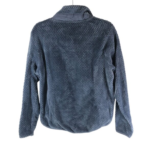 Eddie Bauer Womens Blue Textured 1/2 Snap Button Pullover Fleece Sweater L - Picture 2 of 3